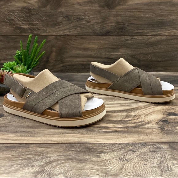 NIB Toms Marisa Cross Strap Slingback Flat Sandal - Picture 7 of 13